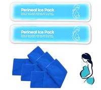 Paquetes de hielo perineal reutilizables posparto, compresas frías perineales, cuidado de recuperación del dolor de hemorroides posparto, 2 almohadillas de gel + 3 fundas lavables (azul)