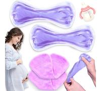 Paquetes de hielo perineal reutilizables posparto, compresas frías perineales, dolor de hemorroides posparto, cuidado de recuperación del parto (morado)