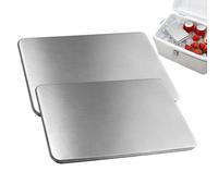 Paquetes de hielo planos | 2 piezas de acero inoxidable - Enfriador reutilizable de 7.9 x 4.5 x 0.5 pulgadas, ladrillos de metal delgado - Enfriador resistente de 929 g para viajes, camping, barbacoa