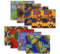 Paquetes de tela africana, 8 piezas de tela con estampado africano, 50 x 40 cm, tela de algodón y poliéster, para costura, ropa, proyectos de manualidades, parches