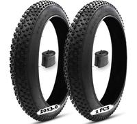 Par 20x3.0 Neumáticos Grasos, Resistentes a Pinchazos y Antideslizantes, 20 3.0 Compatibles sin Cámara, 5-30 PSI para Bicicleta Eléctrica, MTB, Playa y Nieve
