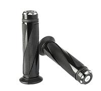 Par 7/8" Motocicleta Perillas Motocicleta Universal Puño Acoples de Manillar Moto Manillar Aluminio para Honda Yamaha Suzuki Kawasaki (Negro)