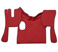 Par Alfombrillas + Tapa Cubre en Ecopiel Rojo Volvo Fh De 2002 Al 2012 Manual