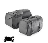 Par Alforjas Moto, Piel, 28l Café Racer Universales, Negro KAPPA