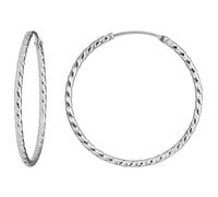 Par Aretes Huggie Aro Redondo Plateados 925 Plata Rodinada 30x1,8mm