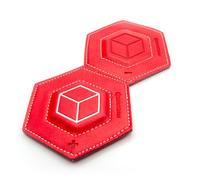 PAR CUÁNTICO - Poderosos Imanes para Biomagnetismo y Par Biomagnético - Forrados en Cuero, con Cromoterapia y Geometría Sagrada para Armonización del 1º Chakra - Rojo