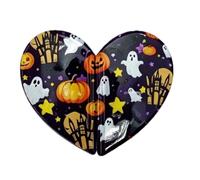 Par de accesorios para cabello con forma de corazón magnético con estampado festivo, juego de clips de ABS para flequillo, secciones laterales, looks fotográficos temáticos Par de pinzas para de