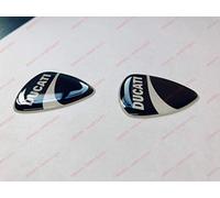 Par de adhesivos resinados con logotipo de Duca, efecto 3D, para depósito o casco, color negro y blanco