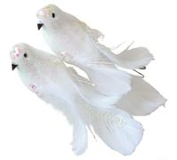 Par de adornos de espuma para árbol de Navidad con decoraciones rojas y blancas, adecuados para jardín y uso festivo de temporada (A)