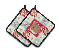 Par de agarraderas Caroline's Treasures CK5121PTHD Highlander Lynx Cat Love, multicolor