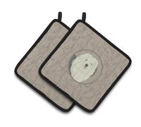 Par de agarraderas para ollas ""Caroline's Treasures CK2199PTHD Old English Sheepdog in The Kitchen"", multicolor