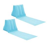 Par de almohadas inflables para el sol al aire libre, tumbona inflable con respaldo, para viajes, camping (azul cielo)