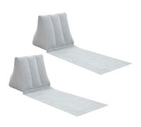 Par de almohadas inflables para el sol al aire libre, tumbona inflable con respaldo, para viajes, camping (gris)