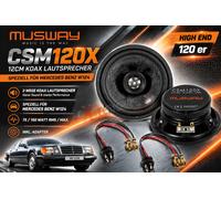 MUSWAY CSM120X W124-12cm Koax Lautsprecher | Ideal für Mercedes Benz W124