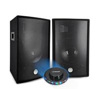 Par de altavoces pasivos BM Bmsonic BMS12-2x600W Peak, 1200W Max. -Sono Bass Reflex Trapezoidal 2 vías 12"/30cm, luz LED