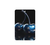 Par de ambientadores de coche de cereza azul con estrella plateada, 4 tarjetas perfumadas colgantes, tarjetas perfumadas para coche, tabletas de aromaterapia