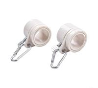 Par de anillos giratorios para banderas con ojales en mástiles de bandera de 1 pulgada que ofrecen una orientación suave de 360 grados (blanco)