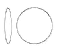 Par De Aretes Aro Creolen Grandes XL De Plata 925 Rodinada 70x2mm