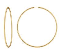 Par De Aretes Aro Creolen Redondos Simples Grandes 333 Oro 57,5x2mm