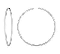 Par De Aretes Aro Grandes Redondos De Plata 925 60x2,5mm