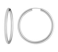Par De Aretes Huggie Redondos Simples Plata 925 39x3mm