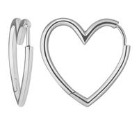 Par De Aretes Tipo Creolen Corazones De Plata 925 Rodinada 25x2,4mm