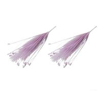 Par de arreglos florales de hierba de pavo real barbudo artificial para guía de carretera de boda, centros de mesa y decoraciones de pasillo que proporcionan un aspecto natural (morado)