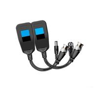 Par de balun de vídeo pasivo CCTV, adaptador coaxial 2 en 1 a RJ45 para vigilancia HD, rango de 300 m con Cat5e Cat6, núcleo de aleación