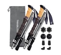 Par de bastones de senderismo nórdicos plegables Trek-Z con mango de corcho, 2 bastones de senderismo plegables ultraligeros, plegable para senderismo de personas mayores, hombres y mujeres