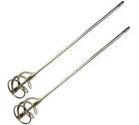 Par de batidores SDS para mezclar pintura y barro mezcladores para taladro en cubos de 1 a 5 galones, se adapta a todos los estándares (tamaño: 4 x 20 pulgadas, alrededor de 100 mm x 500 mm)