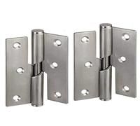 Par de bisagras de puerta de acero inoxidable de 76 mm (derecha)