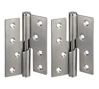 Par de bisagras de puerta elevadas a tope derecho 100 mm x 77 mm (derecha)