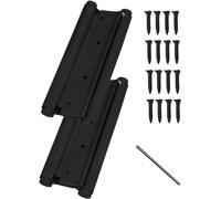 Par de bisagras resistentes para puerta de cafetería o salón de 8 pulgadas, bisagras de resorte de doble acción de acero inoxidable con cierre automático de 200 mm (negro)