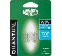 Marelli W3W - Par de bombillas para coche de cristal, 12 V, 3 W, casquillo W2,1X9,5d