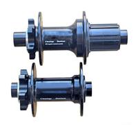 Par de bujes de bicicleta de aleación de aluminio con dimensiones delanteras de 100 mm y traseras de 142 mm que soportan eje pasante de 12 mm y cuerpos de buje libre de 11/12 velocidades (delantero y