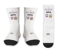 Par de Calcetines + 1 de regalo |Mi Amiga Invisible Nombre Mola un Huevo| Personalizado | Tacto algodón | Talla única | Regalo Amiga Invisible, navidad, sorpresa