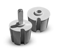 Par de Capuchones de Toldo con Orificio de 14 mm y Pasador Cuadrado de 13 x 13 mm, Diámetros de 60-63 - 70 mm. Capuchón para Rodillo Enrollable para Toldo Exterior (TAPONES PARA RODILLO DE 60 MM)