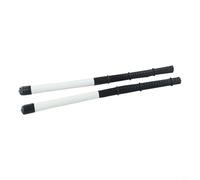 Par de cepillos de tambor de nailon profesional con diseño de varilla ondulada para cajón y percusión suave, 36,5 cm, ligero en blanco o negro, ideal para sonido suave y precioso (blanco)