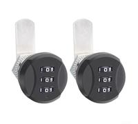 Par de cerraduras de código de aleación de zinc con contraseña de 3 dígitos para seguridad de buzón, gabinete y cajón, con construcción y diseño mejorado de lengüeta de bloqueo (negro)