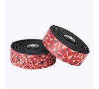 Par de cintas para manillar de bicicleta de carretera hechas de PU y EVA para agarre antideslizante y absorción eficaz de impactos en varios mangos (negro-rojo)