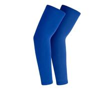 Par de coderas protectoras para niños, color azul | Dos mangas acolchadas azules tienen un perfil con forma que cubre la zona del codo, formando un par de deportes protectores a