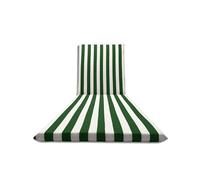 Par de cojines acolchados para tumbona, totalmente desenfundables, 100% algodón, 190 x 60 x 4,5 cm (blanco y verde)
