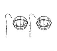 Par de comederos para pájaros, diseño hueco para observación al aire libre, reduce la competencia entre especies de pájaros, hierro negro, 7 cm, múltiples tipos de alimentos para jardín, balcón (negro