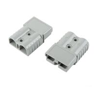 Par de conectores de batería para conector de cable de 50/120 A 600 V con contactos chapados en plata y material aislante resistente al fuego PPO (gris-120 A)
