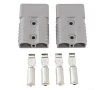 Par de conectores de terminal de cable de 175 amperios con carcasa con llave mecánica y contactos de cobre chapados en plata (gris)