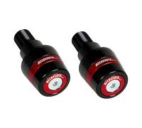 Par de contrapesos Accossato con inserto de color rojo para manillar con rosca M16 x 1,5 para Yamaha Xj6-S Diversion de 2009 a 2015 (CC 600)