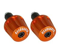 Par de contrapesos Accossato naranja para manillares con agujero interior Ø de 12 mm a 20 mm para Yamaha Mt-07 Moto Cage 2014 a 2014 (CC 700)