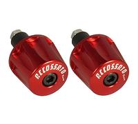 Par de contrapesos Accossato rojos para manillares con orificio interior Ø de 12 mm a 20 mm para Yamaha Yp125r X-Max 2006 a 2009 (CC 125)