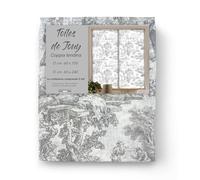 Par de cortinas de cristal TOILES DE JOUY Gris ancho 60 cm para ventana y puerta - Par (2 lonas) 60 x 240 cm