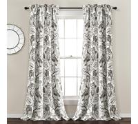 Par de cortinas filtrantes de luz Cynthia Jacobean de Lush Decor, 213 cm de largo x 132 cm de ancho, color neutro